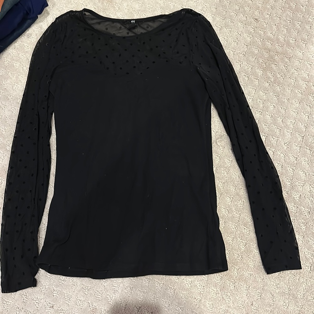 H & M shirt with mesh top and sleeves